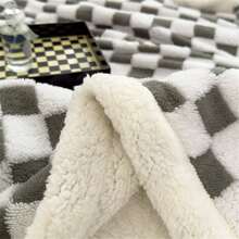 1 件加厚印花毯，透气柔软舒适，四季床毯和沙发毯 - 黑色 - 查看 6