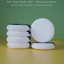 6pcs/Set Large Powder Puff For Applying Face Powder (7.5cm),Makeup,Cheap,Room Decor,Vanity,Travel,Bedroom,Makeup Accessories,Puff,Makeup Blender,Powder Puff,Makeup Sponge,Cheap,Stocking Stuffers,Makeup,Makeup Tools,Cheap Stuff,Gifts,Gifts For Women,Christmas Gifts - White - View 2