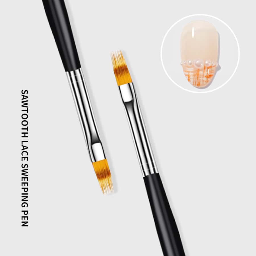 1pc Nail Brush Nail Art Gradient Painting Brush With Rhinestone Handle For Nail Design UV Gel Nail Brushes Manicure Pedicure Design Tools - Black - View 1