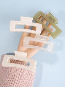 4pcs/set Ladies' Large Sized Multicolor Hair Claw, Large Claw Clip, Curved Disc And Multi-tooth Hairpins Hair Accessories - Multicolor - View 5