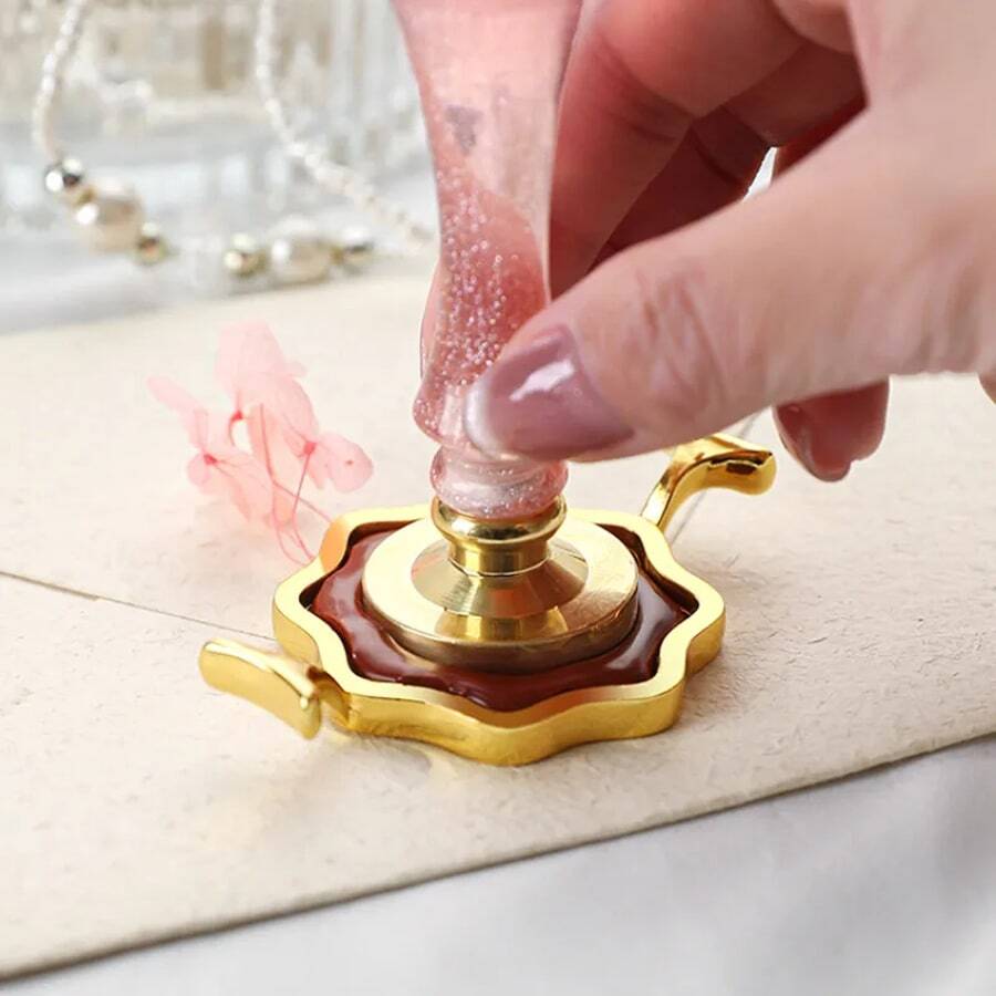 3cm Niêm phong Phụ kiện Con dấu bằng sáp Hình dạng Love DIY Công cụ Lời mời Thiệp mừng Lễ cưới Tạo kiểu Thiết kế - Vàng - Xem 1