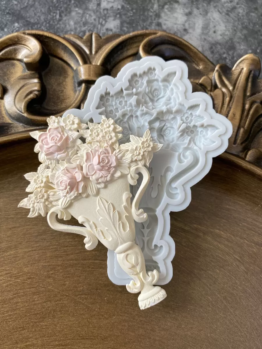 Molde de silicona con diseño de flor para manualidades con resina DIY - Gris Claro - Ver 1