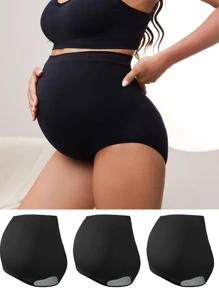 3pcs Nylon Maternity Triangle Panties In Black For Mother - Black - View 7