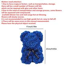 1入組寶藍色花朵搭配黑色絲帶 Pe 婚禮派對場景裝飾時尚熊與玫瑰，適合母親節、教師節、情人節、婚禮和派對、送給母親、護士、老師禮物