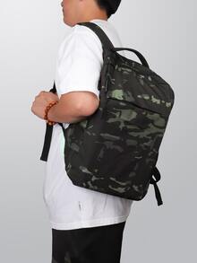 TINYAT 男士15.6英寸筆記本電腦背包商業旅行防水單肩包適用於青少年燈大 - 軍綠色 - 查看 1