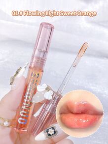 SHAQINUO Transparent Glossy Moisturizing Lip Oil That Diminishes Fine Lines, And Does Not Stick To Cup. This Water-Resistant Option Is Suitable For Daily Lip Care, And It Can Be Layered Under Other Lipsticks To Create Full Lips With A Glass Shine. Does Not Easily Fade - 淡橙色 - 查看 1