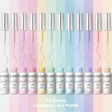 RARJSM Glow in The Dark Nail Art Gel Liner 12 Soft Pastel Colors Neon Green Blue Purple Pink Painting Luminous Gel Nail Polish Set UV LED Curing Requires Thin Nail Art Brush for Swirl Nails Design - Bộ phát sáng trong bóng tối - Xem 5