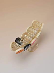 1pc Women's Multi-Colored Hair Claw Clip With Smiling Faces, Hearts And Eyes & Colorful Hair Claw, Suitable For Daily Use Valentine - Multicolor - View 6