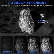 BOOVV 夜視雙筒望遠鏡1280p 984英尺7速數字紅外線夜視雙筒望遠鏡,可在完全黑暗中使用,3"大屏幕帶32g Tf卡拍攝全高清照片和視頻,適用於戶外夜間觀察和狩獵,1入組 - 黑色 - 查看 4