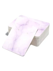 50pcs Marble Pattern Earring Necklace Display Cards, Personalized Jewelry Storage Card For Earrings Necklaces Bracelets
