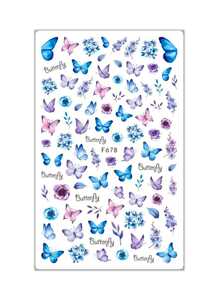 1張蝴蝶圖案美甲貼紙