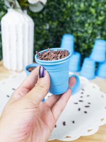 100pçs Copinho 60ml Brigadeiro docinhos Colorido Biodegradavel - Azul bebê - Visão 3