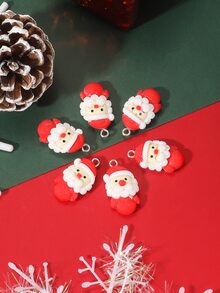 6入組聖誕主題樹脂吊墜,合適的適用於製作耳環,手鍊,項鍊,鑰匙扣和其他喜慶裝飾 - 彩色 - 查看 2