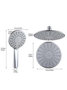 2pcs Shower Head Without Bracket/Pipe Booster Rain Shower Head Pressure Booster Shower Single Head Shower For Home Bathroom - Silver - View 2