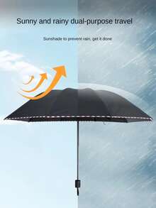 Windproof Travel Umbrella Foldable 10-ribs Strong Portable Umbrella For Men And Women To Block The Rain And Sun - Black - View 5