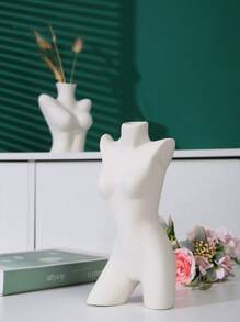 創意個性化白色女性身體花瓶,女性曲線花瓶,獨特的減壓設計,裝飾花瓶,創意花瓶,現代波希米亞風格家居裝飾陶瓷花瓶,(生日禮物) - 白色 - 查看 9