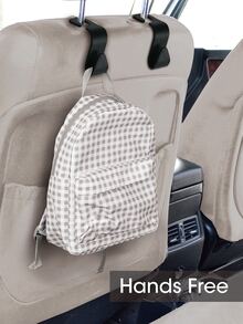 4汽車座椅頭靠掛鉤衣架,收納適用於包 - 黑色 - 查看 5