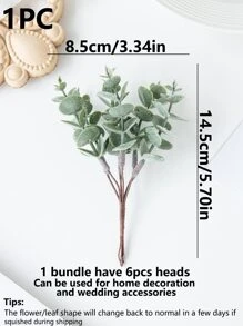 1 捆（6 头）人造植物、迷你桉树叶字母、花束 DIY、花环材料、糖果盒配件、家庭婚礼装饰、新娘手腕花、胸花、头花材料、情人节礼物、新年装饰、生日派对蛋糕配件、假植物、秋季装饰、房间、书桌、花园装饰、房间装饰用品、情人节、礼物 - 軍綠色 - 查看 3