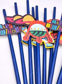 Creative Party Drinking Straws - Blue - View 4