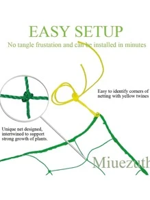 1個戶外攀爬植物花園葫蘆、番茄用的藤架網,作為葡萄、豆類、豌豆的蔬菜藤蔓網格 - 綠色 - 查看 7