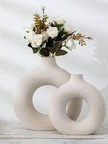 1 Miếng Matte Frosted Trắng Lấm tấm Gốm sứ Bình hoa In Chiều cao - trắng - Xem 2