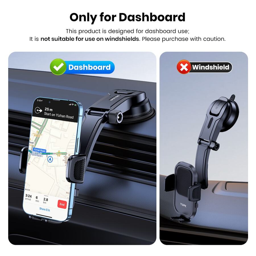 TOPK Car Phone Holder, Car Navigation Bracket, Dashboard Car Phone