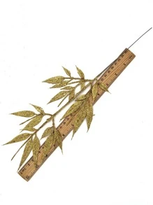 金色亮片竹子樹葉聖誕花卉聖誕樹裝飾適用於相框,洋裝,口罩,場景安排-塑膠金色樹葉
