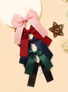 5pcs Girls Multi-Color Cute Bow Hair Clips Daily Holiday Decoration Hair Accessories - Multicolor - View 3