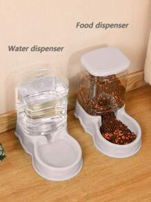 1 Miếng 3.8L Thú cưng Đồng hồ tự động Feeder Đối với Trong nhà Mèo Và Chó - Xám - Xem 4