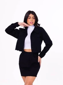 Women Denim Skirts - Black - View 5