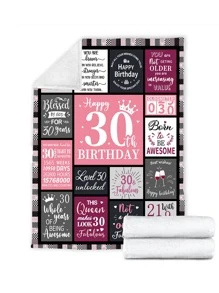 1件30歲女性生日禮物,30歲女性生日禮物想法,女性生日禮物,30歲女性母親姐妹生日禮物,歡慶30歲女性生日裝飾毛毯