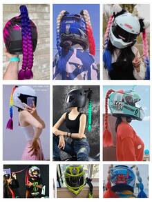 Coleta Trenzas Decorativas Moda Para Casco Del Mujer Y Hombre - Multicolor - Ver 3