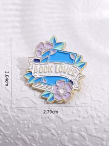 1入組卡通可愛花&書形琺瑯&合金胸針適用於裝飾屋,後背包,衣服,帽