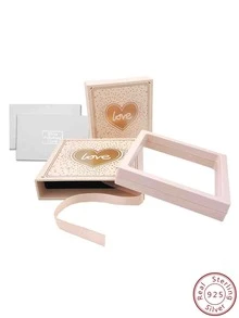 Cici Color 1入組S925銀&方晶鋯石鑲嵌心形吊墜項鍊,時尚&精美&多用途&合適的適用於日常穿著,日期,旅行,作為A特別情侶禮品,帶A禮物盒包裹