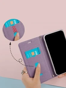 手機殼手帶手機殼手機殼保護膜防摔防髒獨家設計蝴蝶結時尚手機殼相容 iPhoneXS XR 11 - 紫色 - 查看 5