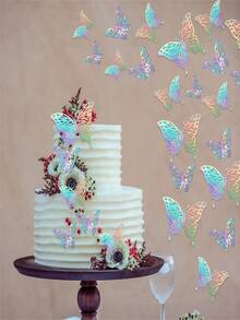 72pzs Mariposas Decorativas, 3d Pared Colore Metalicos Huec - Multicolor - Ver 7