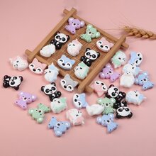 5入組時尚卡通兔形動物diy矽膠珠子,適用於鑰匙扣、手鍊製作 - 邦尼兔 - 查看 1