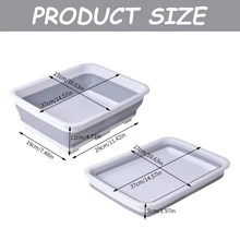 Rectangular Collapsible Laundry Basin, Portable Camping Sink Collapsible Plastic Basin Collapsible Laundry Basket Multi-Function Collapsible Chopping Board RV 10L - Silver - View 4