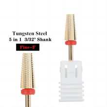 5-In-1 Professional Manicure Polishing Head, Tungsten Steel Grinding Head, Rapid Professional Removal Of Nail Polish, 5 Tooth Density, High - Red - View 5