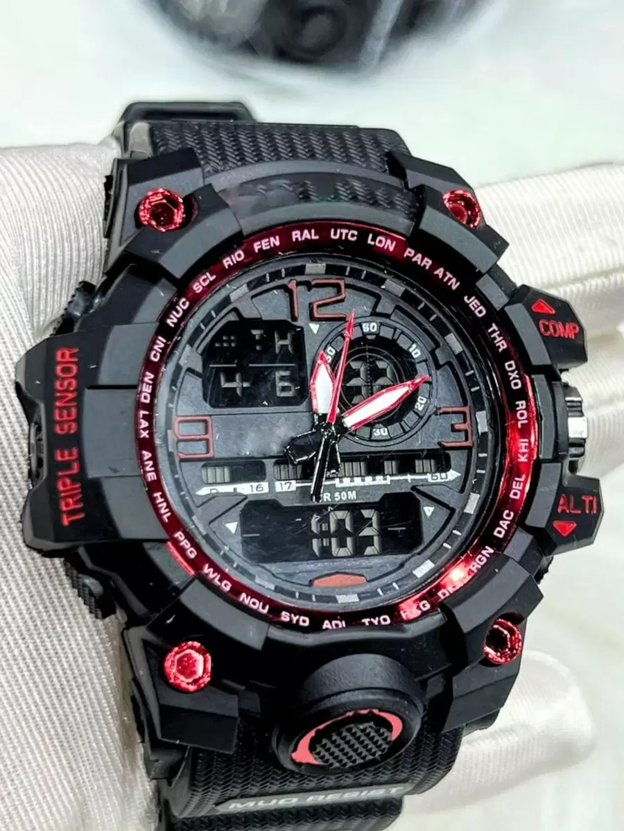 Men's Digital Watches - 黑色 - 查看 1