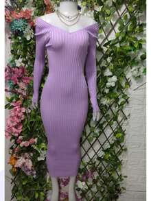 VESTIDO SUPER LARGO HILO PREMIUM - Lila Púrpura - Ver 2