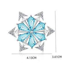 1 Miếng 925 sterling bạc Khối Zirconia  Trâm cài - Màu xanh lam - Xem 8