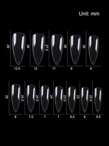 504 stks/zak Nieuw Ontwerp Druk Op Nagels Verlenging Dunne Vouw Naadloze Waterdruppel Nagels Verlenging Nep Nagels