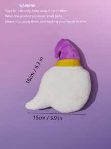 nicovaer 1 件害羞鬼形宠物毛绒吱吱玩具带 BB 装置，万圣节宠物玩具，猫/狗玩具，万圣节礼物，互动玩具 - 彩色 - 查看 2