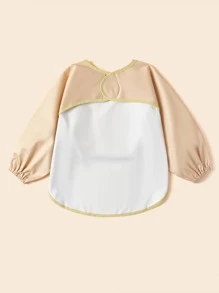 Baby Solid Sleeved Bib - Khaki - View 2