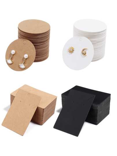 50入組/包皮革耳釘顯示卡適用於首飾類儀式