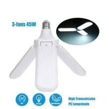 Lâmpada Bulbo LED Pétalas 45W Dobrável Ajustável Multi-Ângulos Luminária Fan Blade de 3 Folhas/Pás E27 Bivolt - Branco - Visão 7