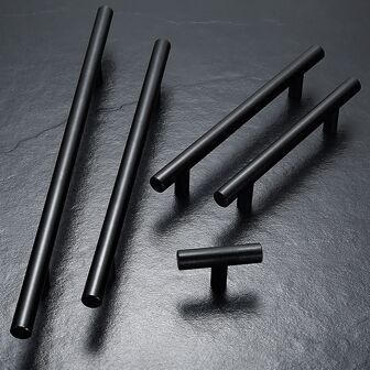 1pc Solid Black Aluminum Alloy Cabinet Handle, Minimalist European Style Wardrobe Handle, Suitable For Cabinet/wardrobe/door/drawer