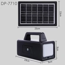 Kit Bateria Portátil Painel Solar 2 Lâmpadas Led 2usb - Preto - Visão 6