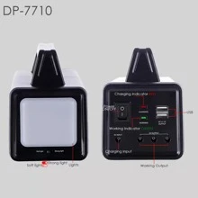 Kit Bateria Portátil Painel Solar 2 Lâmpadas Led 2usb - Preto - Visão 5